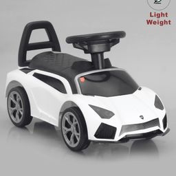 Play Nation Car Shape Manual Push Ride On With Storage - White-27