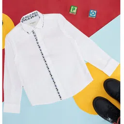 Pantaloons Junior Full Sleeves Placement Floral Printed Shirt - White-picture-10
