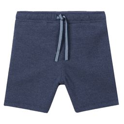 Anthrilo Cotton Terry Pin Checked Shorts - Blue-picture-14