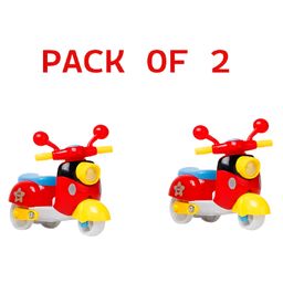NEGOCIO Mini Pull Back Scooter Toys for Kids Toddlers Baby Boys Girls Adults Seat Model Toys Steering Wheel Car Toy - PACK OF 2- COLOR MAY VARY-12