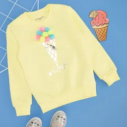 Pantaloons Junior Cotton Full Sleeves Printed Sweatshirt - Yellow-picture-7
