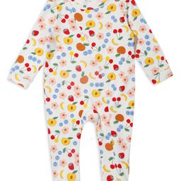My Milestones 100% Cotton Full Sleeves Fruits Printed Romper With Two Way Zipper - Cream-picture-27