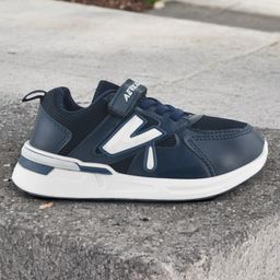 Lil Lollipop V Patch Detailed Velcro Closure Shoes - Navy Blue-image-75