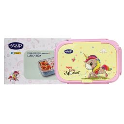 YOUP Stainless Steel Insulated Yellow and Pink Color Unicorn Theme Kids Lunch Box With Fork & SpoonXOLO-850 ml-2