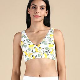 &Circus Modal Lemons Printed Maternity Bra With Nursing Access - White-image-57