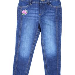 Under Fourteen Only Mild Washed & Floral Embroidered Jeans - Blue-picture-1