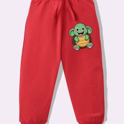 KAVEE Pure Cotton Knit Animal Printed Biowashed Lounge Pants - Red-picture-26
