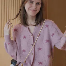 StyleCast Women V-Neck Self Design Casual Cardigan-31