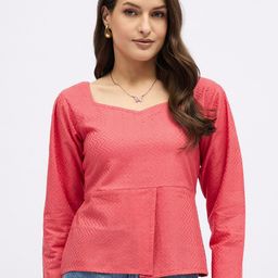 DressBerry Women Self Design Cotton Top-5