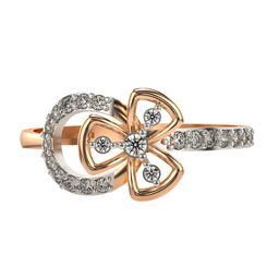 VALANOVA 14KT Rose Gold Diamond Studded Ring 1.94 g-image-96
