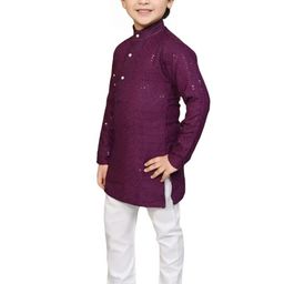 Go Berry Boys Embroidered Sequinned Kurta with Pyjamas-53