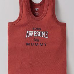 Zero Sinker Knit Sleeveless Set of Vests with Typography Print Pack of 3 - Red Blue & Green image 4