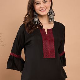 SAHASIKA Women Round Neck Bell Sleeves Regular Top-image-36