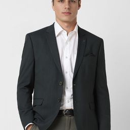 Van Heusen Checked Slim Fit Long Sleeves Single Breasted Blazer-image-49
