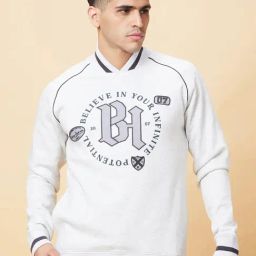 Being Human White Regular Fit Printed Sweatshirt-31