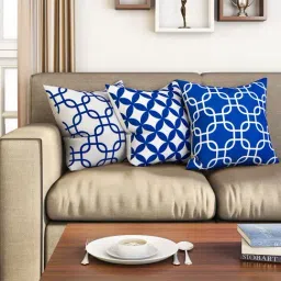SEJ by Nisha Gupta Blue & White Cushion Covers - Set of 3-image-38