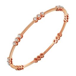 Joyalukkas 18k Rose Gold & Diamond Classic Simple Textured Bangle-image-67