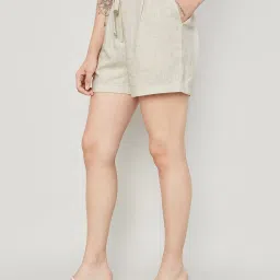 Code by Lifestyle Beige Self Design Shorts image 3