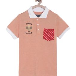 Ladore Kids Orange Cotton Polo T-Shirt-image-55