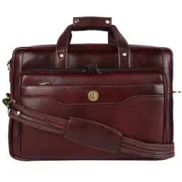 HiLEDER 100% Pure Genuine Premium NDM Leather 15 inch Stylish Briefcase Laptop Messenger Satchel Bag for both Men and Women, Brown-37