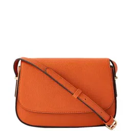 Accessorize London Orange Solid Medium Sling Handbag-picture-44