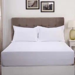 Maspar White Cotton 400 TC Bedsheet Set-image-53