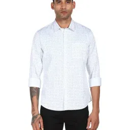 AD by Arvind White Cotton Regular Fit Printed Shirt-image-29
