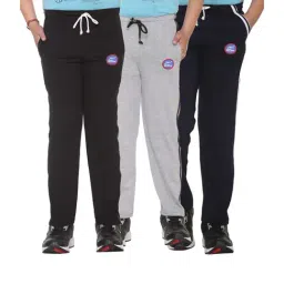 Vimal Jonney Kids Multicolor Mid Rise Trackpants - Pack of 3-picture-9