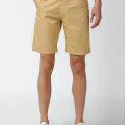 Peter England Beige Cotton Regular Fit Shorts-picture-32