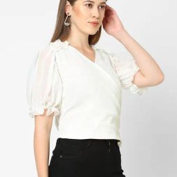 MISH White V Neck Top-image-39
