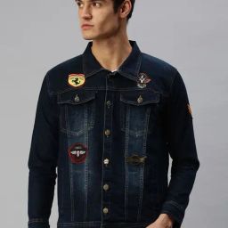 VOXATI Blue Full Sleeves Shirt Collar Denim Jacket-image-6