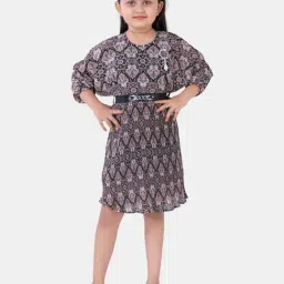 poplins Kids Black Cotton Printed Dress-image-47