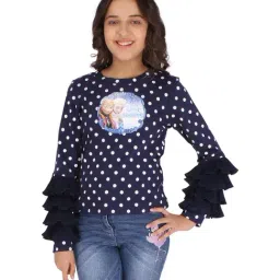 Cutecumber Kids Navy & White Printed Full Sleeves Top-image-55