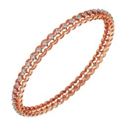 Joyalukkas 18k Rose Gold & Diamond Delicate Flower Textured Bangle-image-68