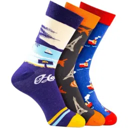 Man Arden Multicolor Printed Socks - Set of 3-picture-5
