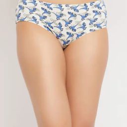 Clovia White Printed Hipster Panty-image-56
