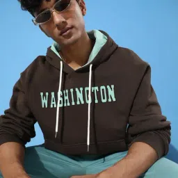 Dillinger Mid Brown Loose Fit Printed Hooded Sweatshirt-image-87