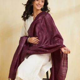 Fabindia Purple Woven Dupatta-picture-48