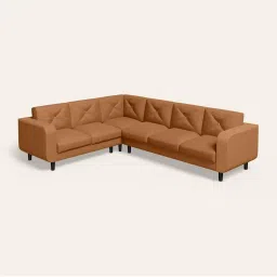 Godrej Interio Zompy ?Camel Brown Pinewood 5-Seater Fabric L Shape Sofa (1 Year Warranty) image 3