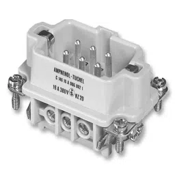 AMPHENOL SINE/TUCHEL INSERT, MALE, SCREW, 500V, 6+PE, C146 10A006 102 1-38