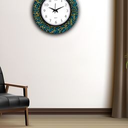 OLIVE TREE Blue & Brown Printed Traditional Wall Clock-picture-20