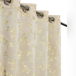 IVAZA Set Of 2 Cream Black Out Long Door Curtain-17