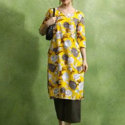 Jaipur Kurti Yellow Printed Kurta-picture-9