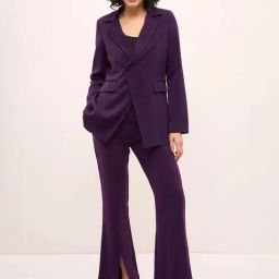 SALT Attire Purple Meryl Asymmetric Single Breasted Blazer-image-68