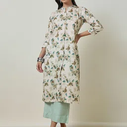 Soch Floral Printed Mandarin Collar Straight Kurta-picture-10