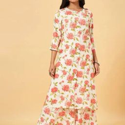 Rangmanch by Pantaloons Off-White Printed A Line Kurta-image-30