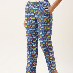 Clt.s Women Blue Printed Cotton Lounge Pants-image-8