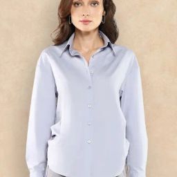 RAREISM Grey Cotton Solid Long Sleeves Top-image-90