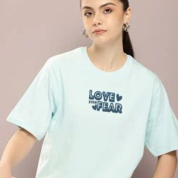 Dillinger Sky Blue Cotton Graphic Print Oversized T-Shirt-picture-32