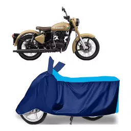 Auto Pearl Two Wheeler Cover for Royal Enfield Classic 350 Signals - Cyan, Blue-image-89